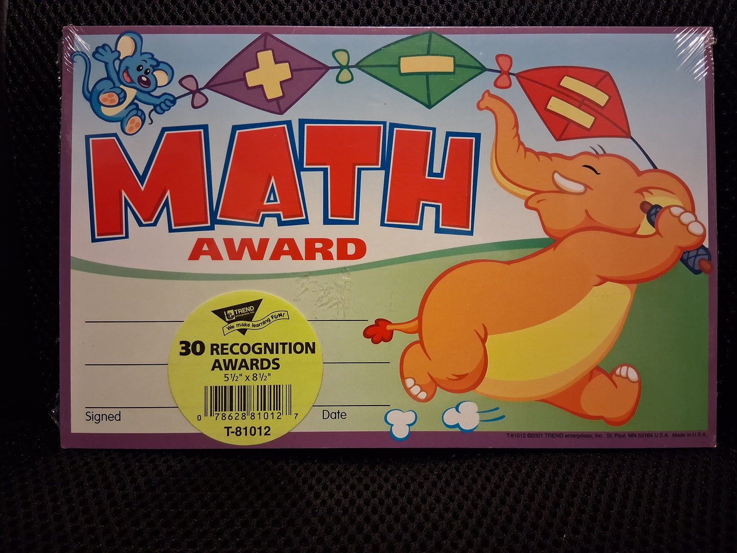30 Recognition Award Certificates- Math Award