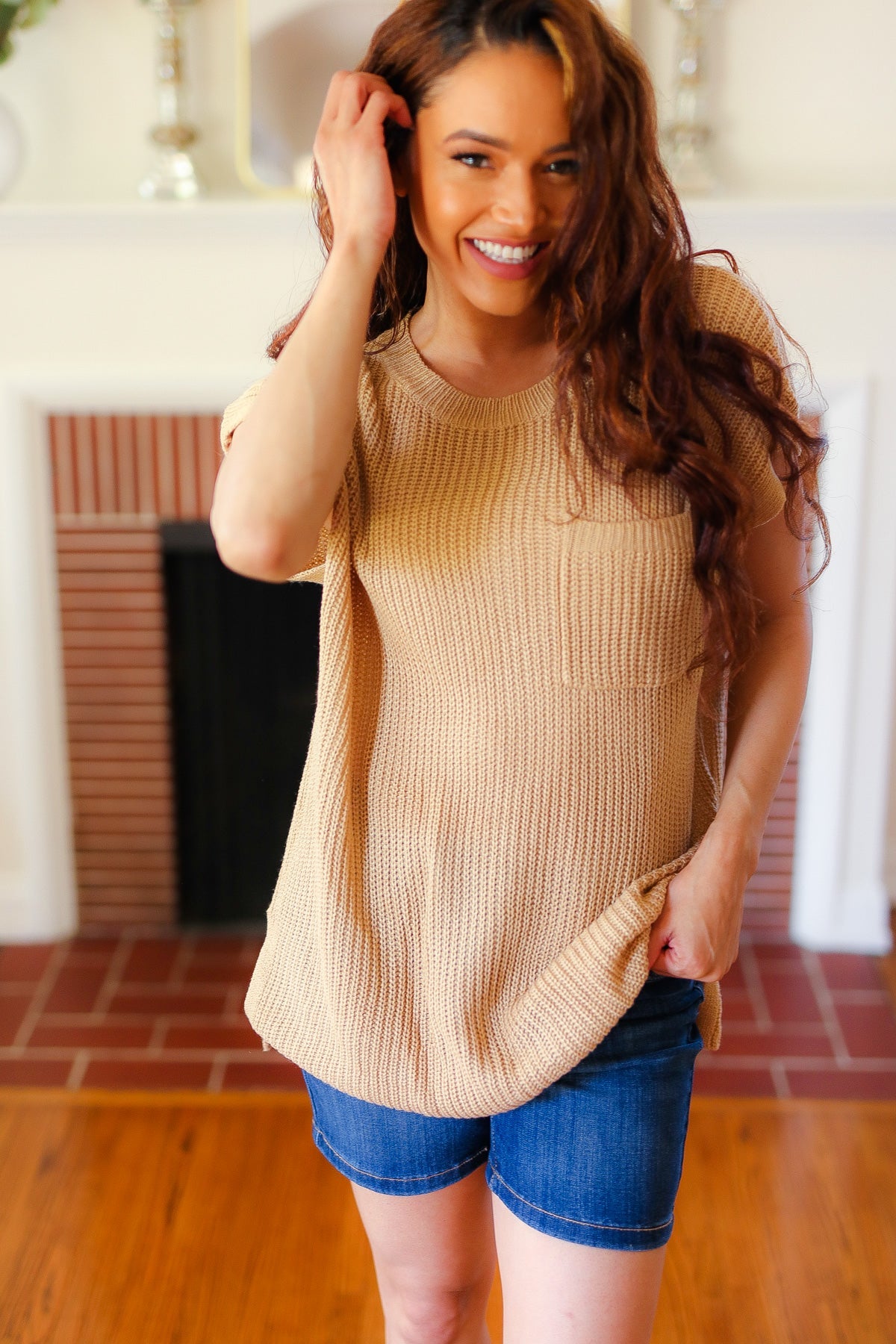 Best In Bold Taupe Dolman Ribbed Knit Sweater Top