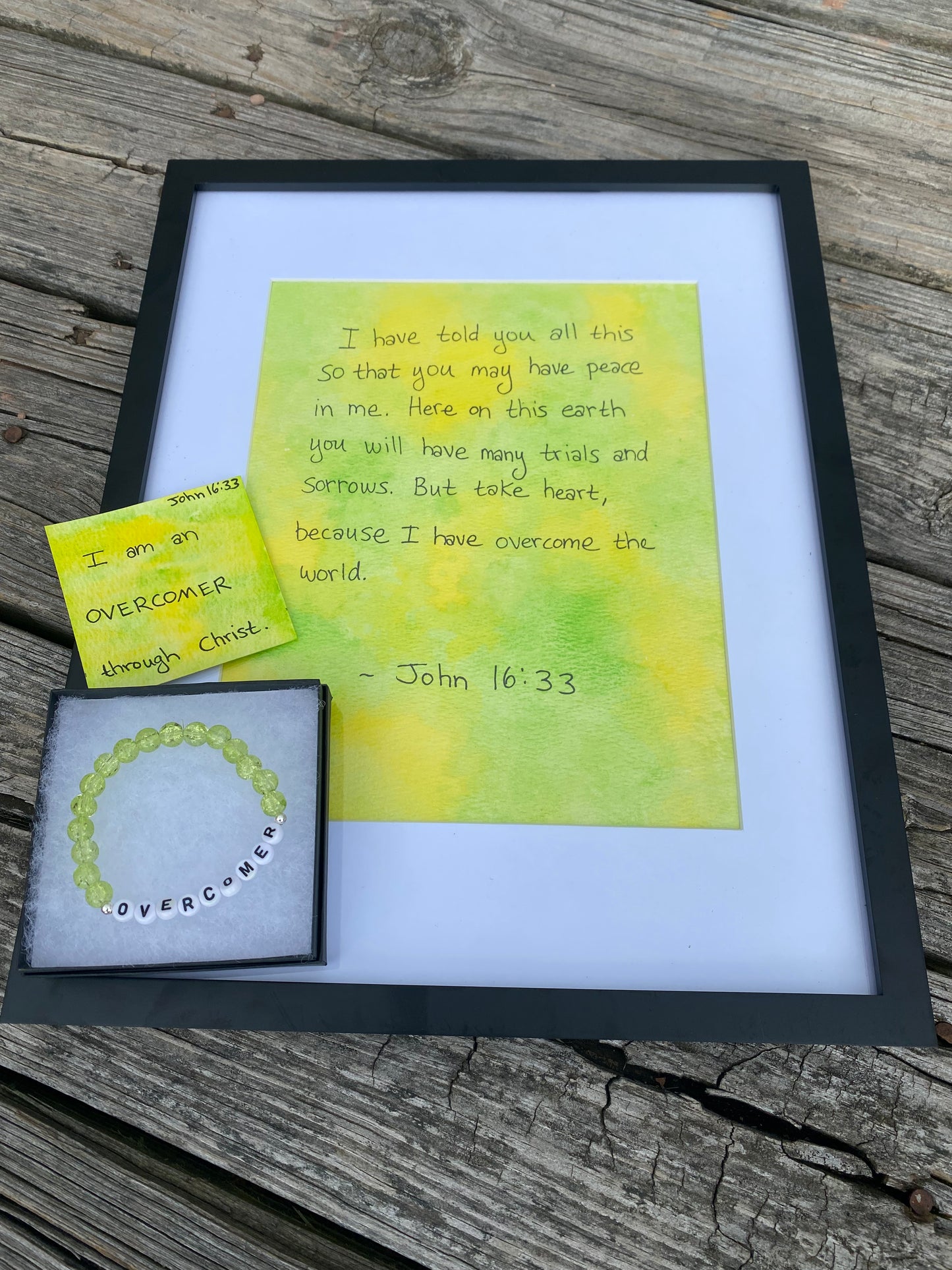 Overcomer Gift Set - Green And Yellow
