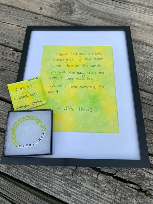 Overcomer Gift Set - Green And Yellow