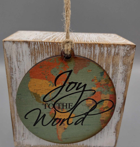 Joy To The World - Wooden Ornament | Ornament | countries, dad gifts, gift, gifts, gifts for dad, gifts for mom, gifts for teachers, handmade, handmade gift, handmade ornament, handmade wooden ornament, housewarming gifts, inspirational gifts, joy, Joy to the world, kitchen gifts, map, men's gifts, mom gifts, mother's day gifts, teacher gifts, wedding gifts, wooden, wooden gift, wooden gifts, wooden ornament, world, world map | Heaven's Roaring Boutique