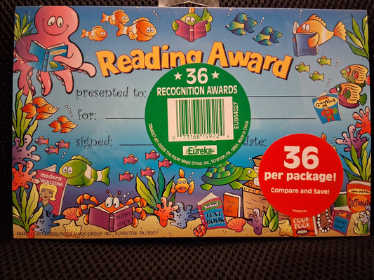 30 Recognition Award Certificates- Reading Award