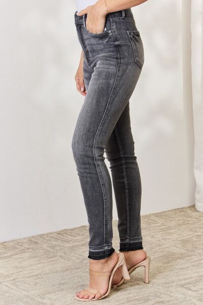 Judy Blue Full Size High Waist Tummy Control Release Hem Skinny Jeans - Heaven's Roaring Boutique