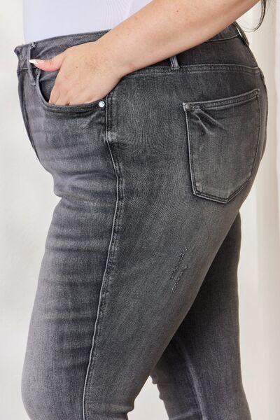 Judy Blue Full Size High Waist Tummy Control Release Hem Skinny Jeans - Heaven's Roaring Boutique