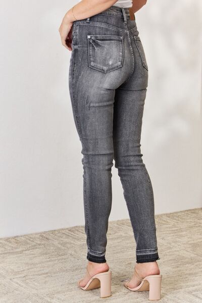 Judy Blue Full Size High Waist Tummy Control Release Hem Skinny Jeans - Heaven's Roaring Boutique