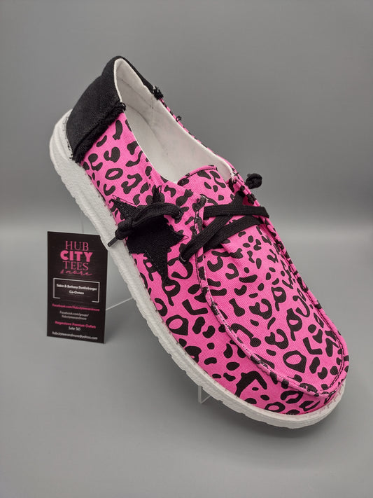 Starstruck 2 - Pink | Shoes | animal print, black, gypsy jazz, lightweight, pink, shoes, slip on, star | Gypsy Jazz
