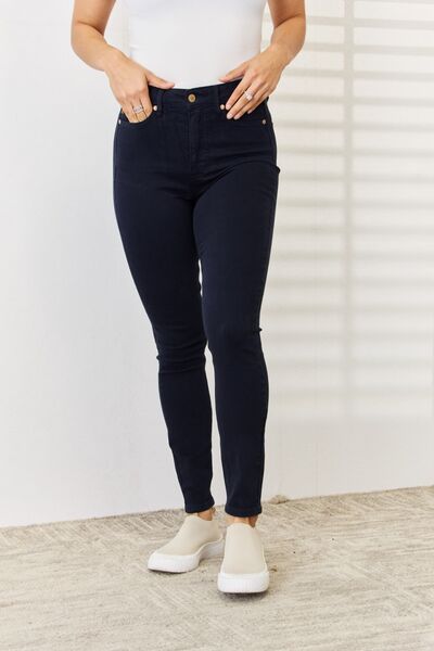 Judy Blue Full Size Garment Dyed Tummy Control Skinny Jeans | JEANS | best jeans ever, boot cut jeans, boyfriend jeans, comfy jeans, dark wash jeans, denim, distressed jeans, flare jeans, good jeans, high quality jeans, high waisted jeans, judy blue, judy blue denim, judy blue jeans, judy blue skinny jeans, judy blue tummy control jeans, light wash jeans, mid rise jeans, mom jeans, Ship from USA, skinny jeans, straight leg jeans, super comfy jeans, super stretchy jeans, tummy control jeans, viral jeans, vir