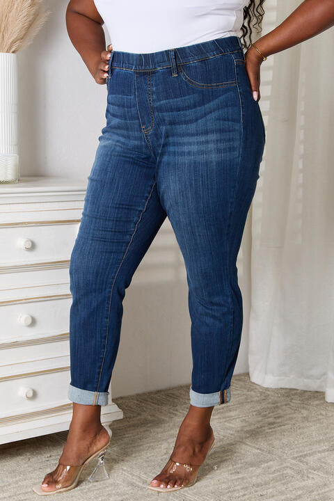 Judy Blue Full Size Skinny Cropped Jeans - Heaven's Roaring Boutique