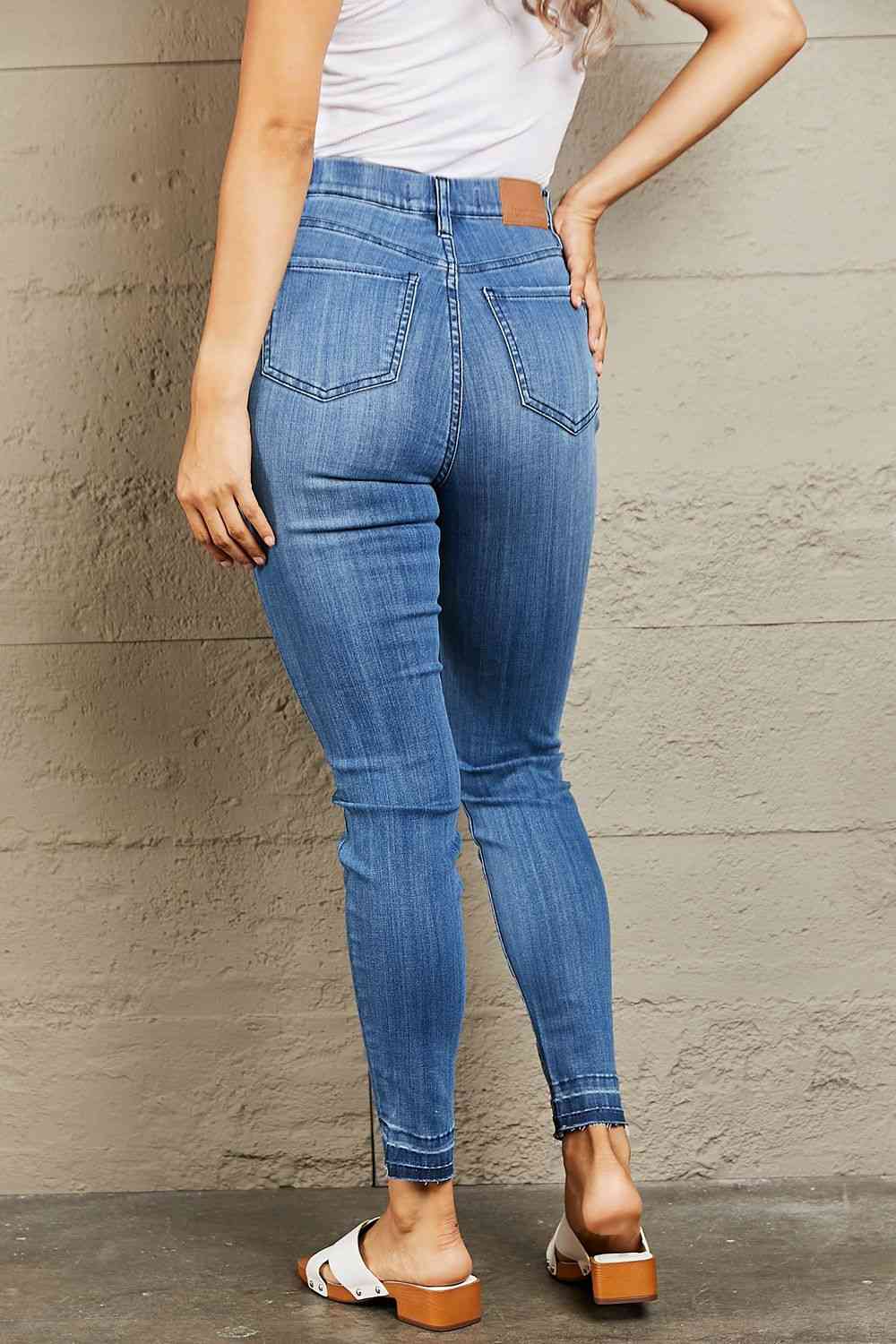 Judy Blue Janavie Full Size High Waisted Pull On Skinny Jeans - Heaven's Roaring Boutique