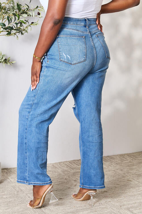 Judy Blue Full Size High Waist Distressed Jeans - Heaven's Roaring Boutique