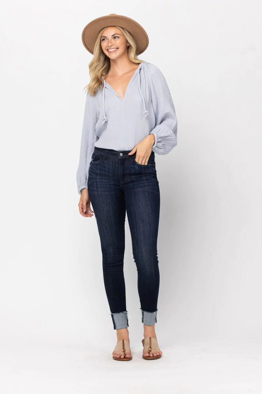 Judy Blue Mid Rise Skinny w/Long Inseam | JEANS | 82340reg-dk, blue jeans, dark jeans, dark judy blue jeans, dark skinny jeans, dark wash, dark wash jeans, dark wash judy blue jeans, dark wash skinny jeans, dark wash skinny jeans judy blue, jeans, jeans for tall people, Judy Blue, judy blue denim, judy blue jeans, judy blue skinny jeans, long inseam, skinny jeans, tall, tall jeans | Judy Blue